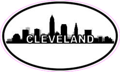 Oval Cleveland Skyline Sticker