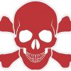 Red Skull and Crossbones Sticker