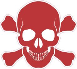 Red Skull and Crossbones Sticker