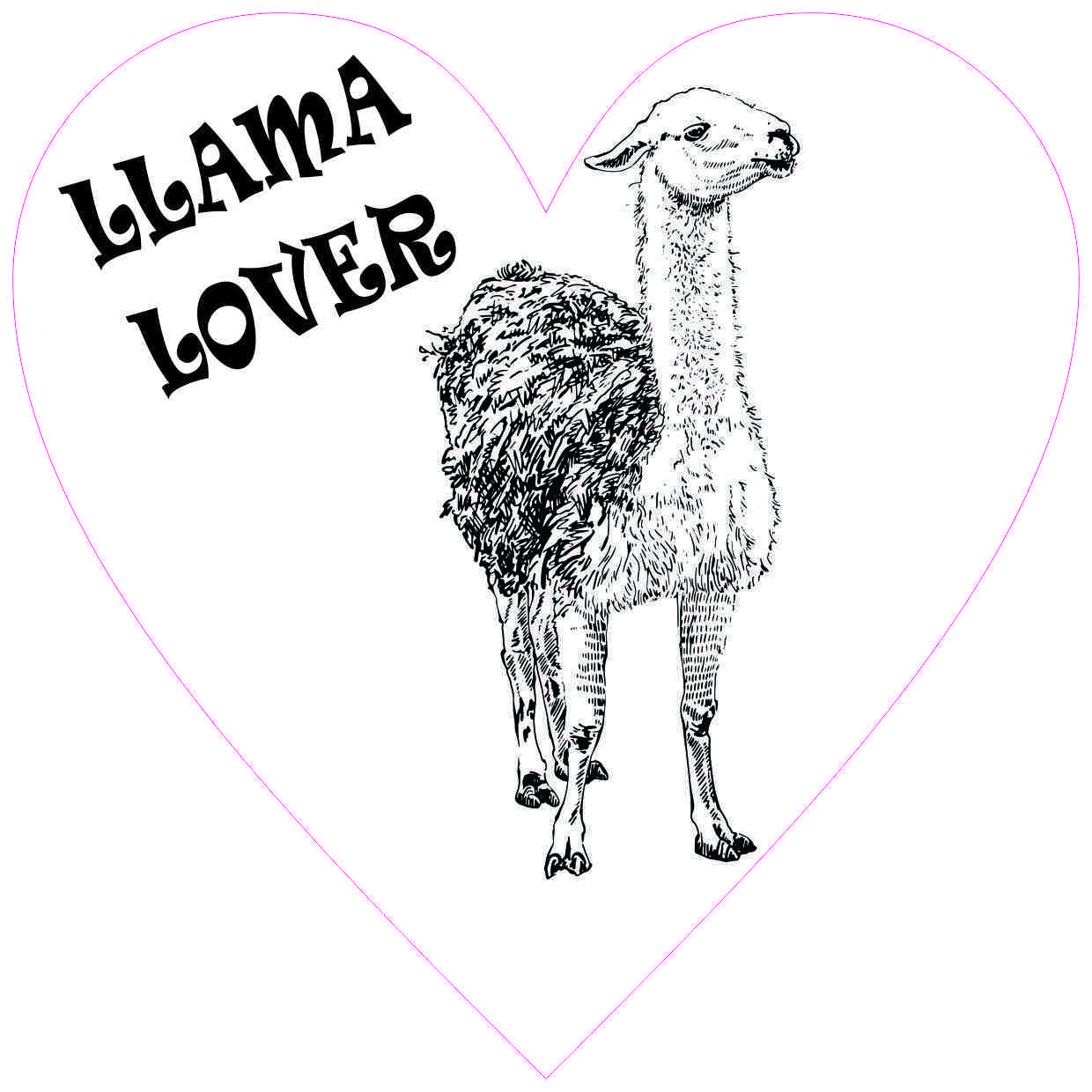 Heart Llama Lover Sticker