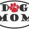 Oval Paw Print Dog Mom Sticker