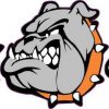 Orange Collared Bulldog Mascot Stickers