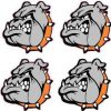 Orange Bulldog Mascot Stickers