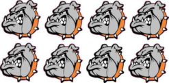 Orange Bulldog Mascot Stickers