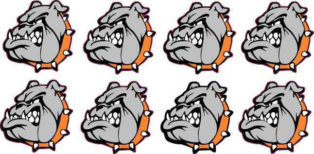 Orange Bulldog Mascot Stickers