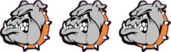 Orange Collared Bulldog Mascot Stickers