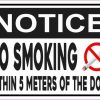 Notice No Smoking Within 5 Meters of the Door Magnet