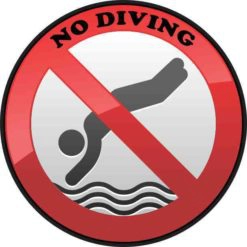 No Diving Permanent Vinyl Sticker