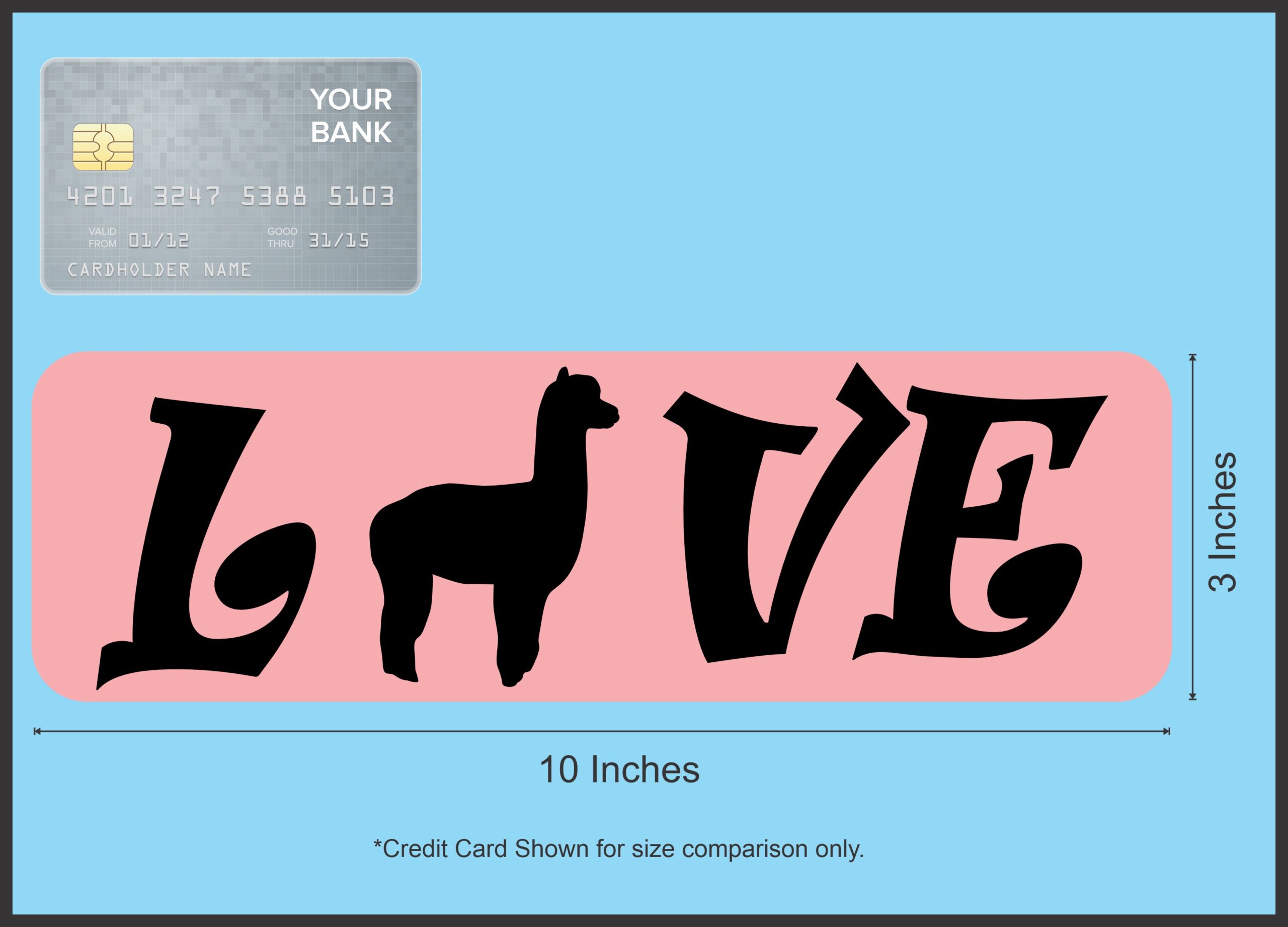 10in x 3in Love Llama Magnet