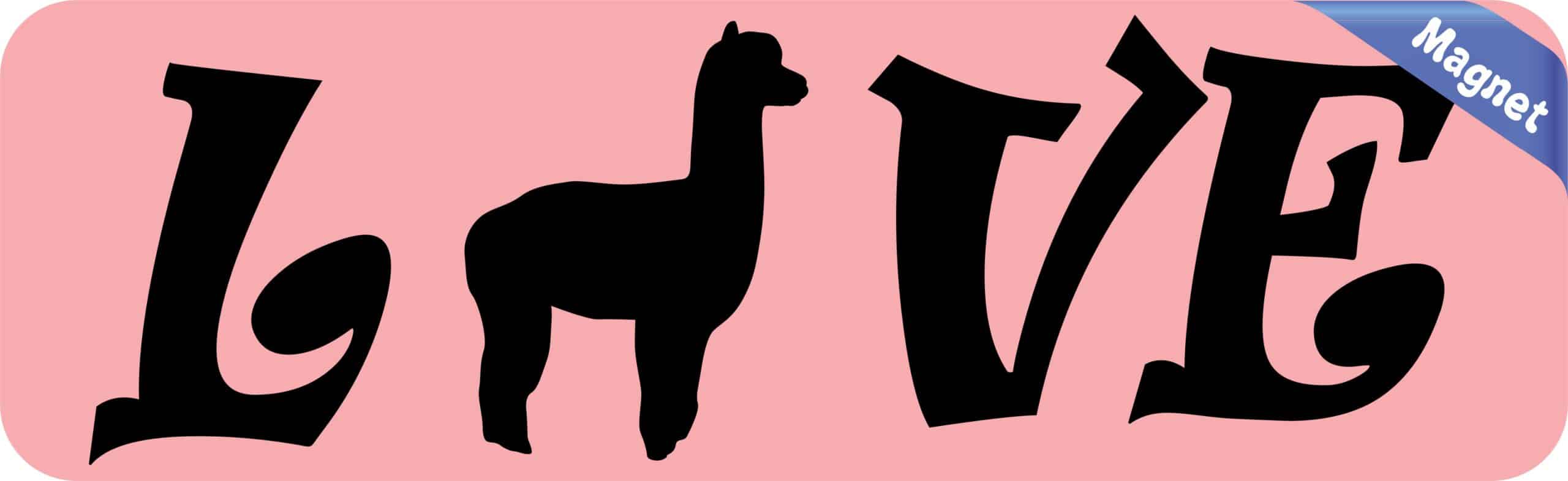 10in x 3in Love Llama Magnet