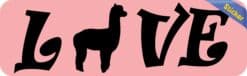 10in x 3in Love Llama Bumper Sticker