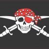Red Bandanna Jolly Roger Flag Magnet
