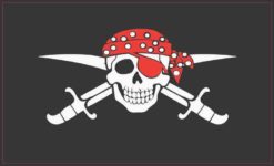 Red Bandanna Jolly Roger Flag Magnet