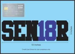 10in x 3in Blue SEN18R Sticker