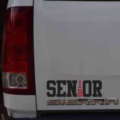10in x 3in Red Senior 18 Sticker