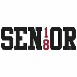 10in x 3in Red Senior 18 Sticker