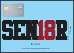 10in x 3in Red SEN18R Sticker