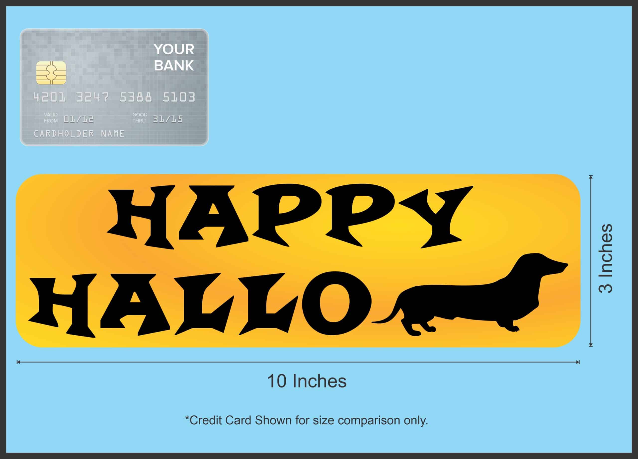 10in x 3in Happy Halloweenie Magnet