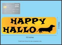 10in x 3in Happy Halloweenie Bumper Sticker