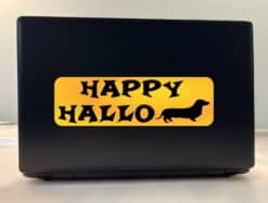 10in x 3in Happy Halloweenie Bumper Sticker