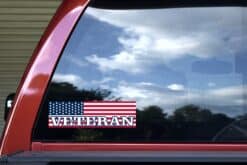 10in x 3in American Flag Veteran Bumper Sticker