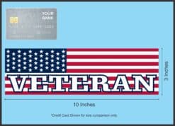 10in x 3in American Flag Veteran Bumper Sticker