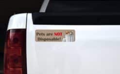 10in x 3in Pets Are Not Disposable Sticker