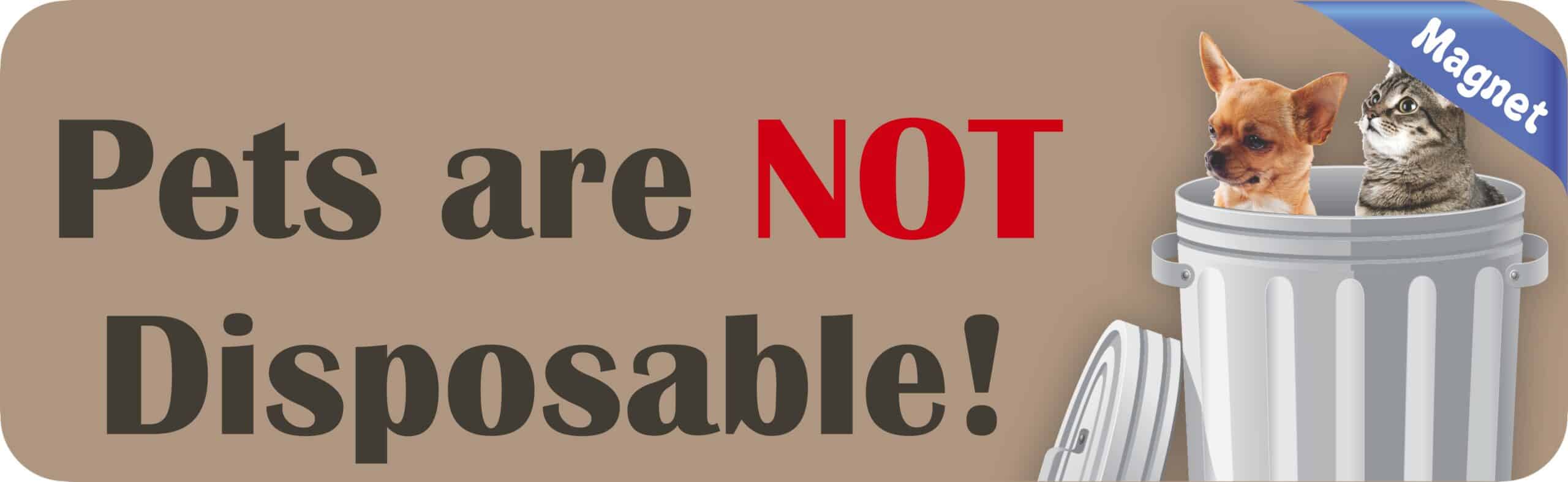 10in x 3in Pets Are Not Disposable Magnet