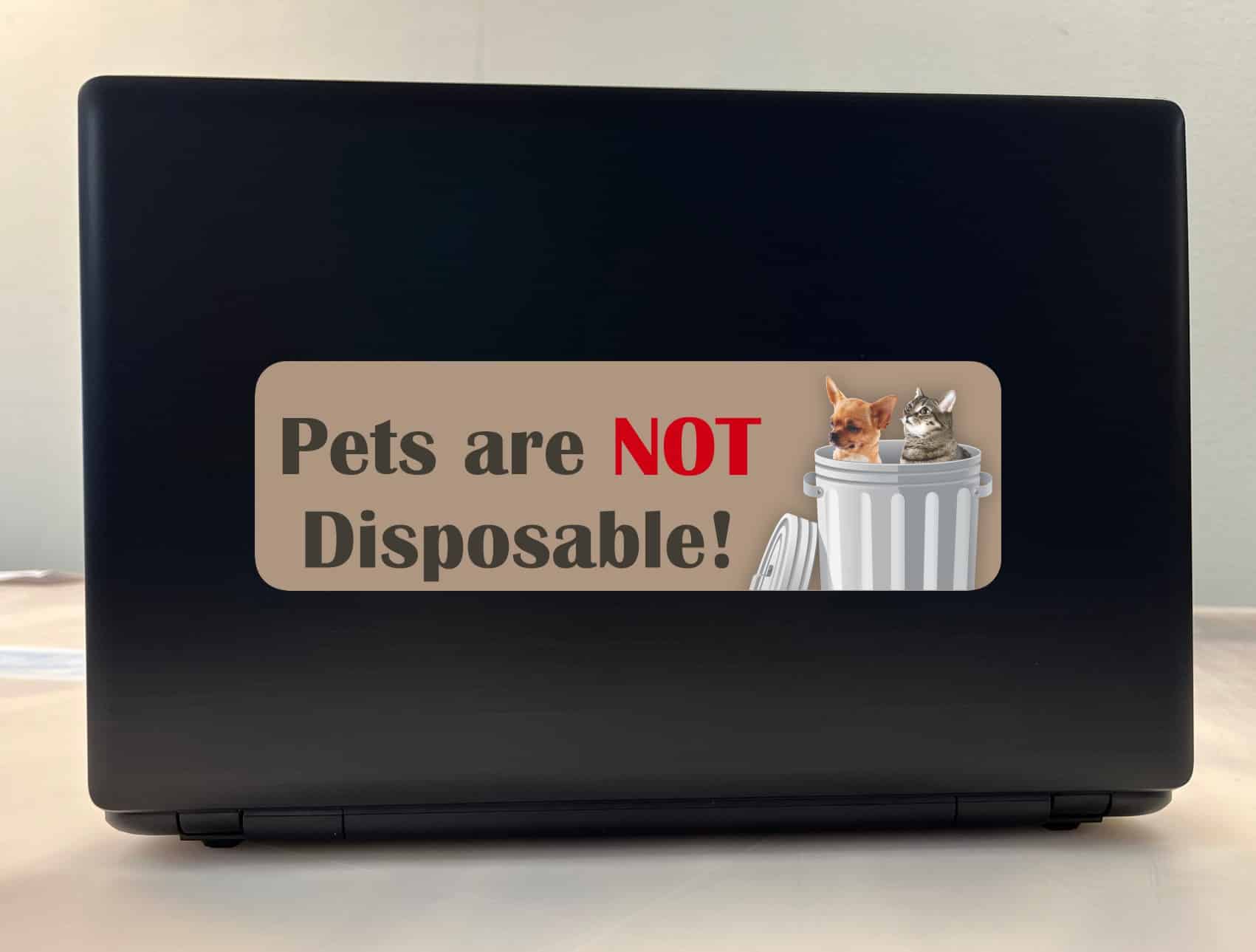 10in x 3in Pets Are Not Disposable Sticker