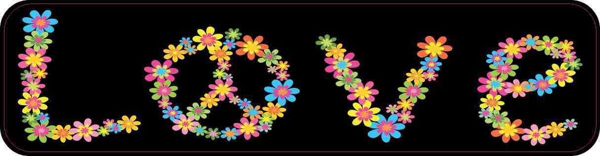Floral Peace Sign Love Magnet