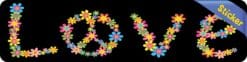 8in x 2in Floral Peace Symbol Love Sticker