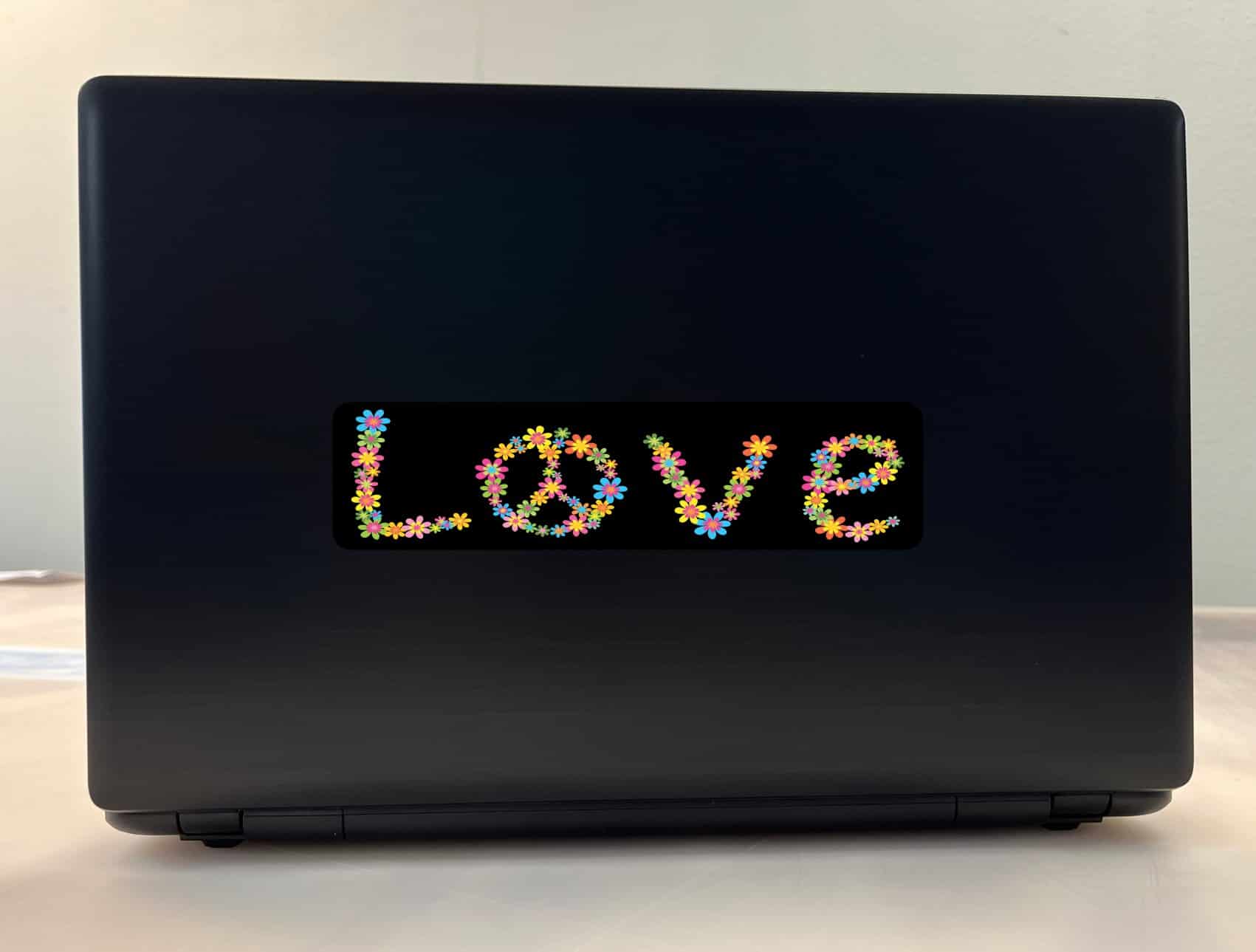 8in x 2in Floral Peace Symbol Love Sticker