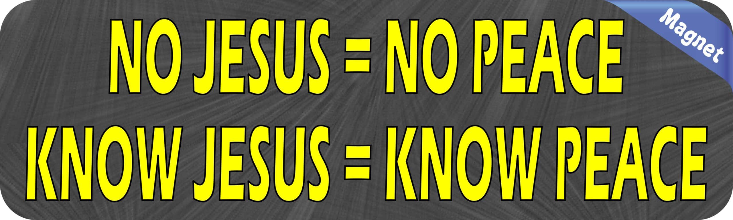 10in x 3in Know Jesus Know Peace Magnet