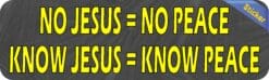 10in x 3in Know Jesus Know Peace Bumper Sticker