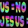 Colorful No Jesus No Peace Bumper Sticker