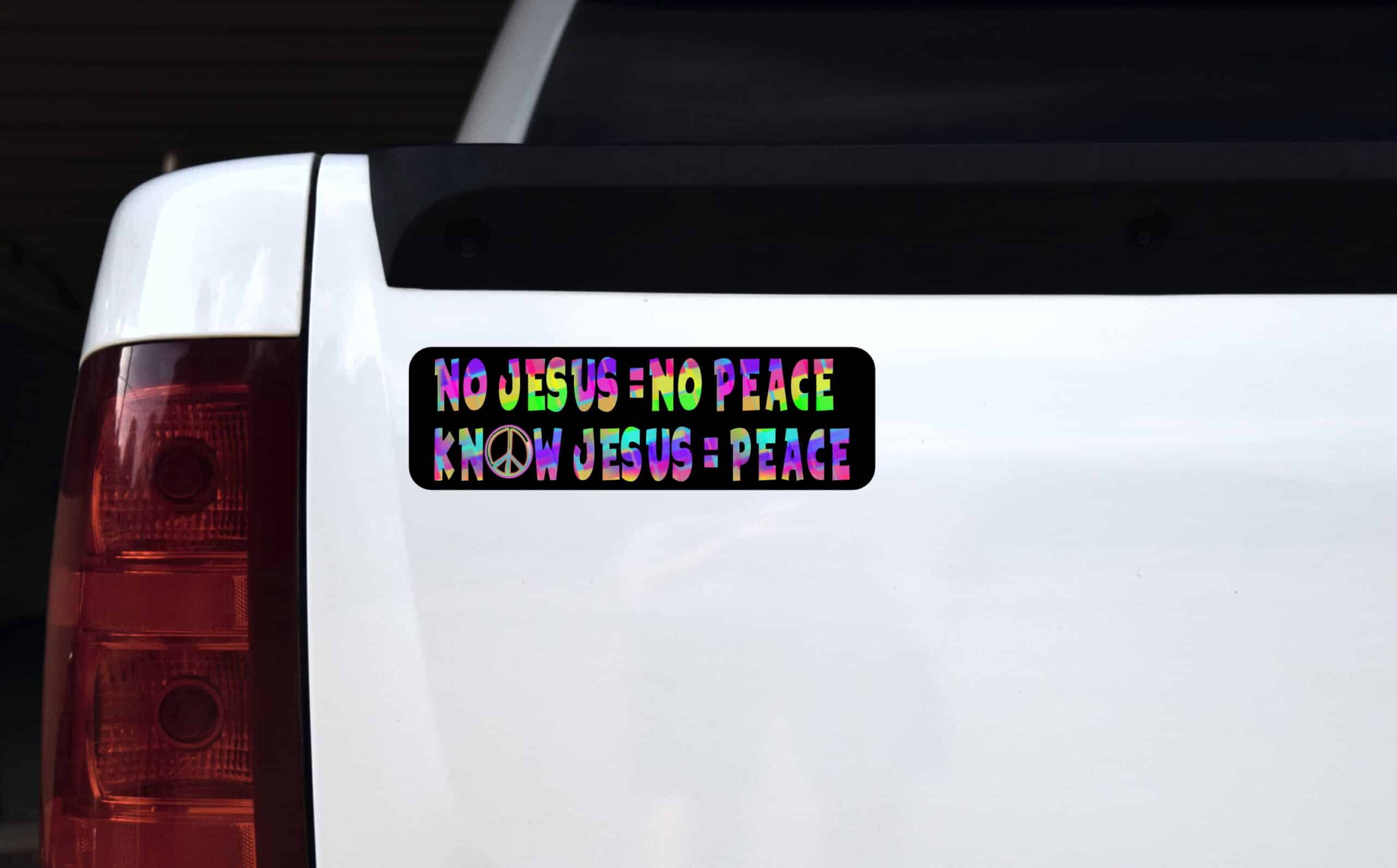 10in x 3in Colorful No Jesus No Peace Magnet