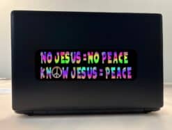 10in x 3in Colorful No Jesus No Peace Bumper Sticker