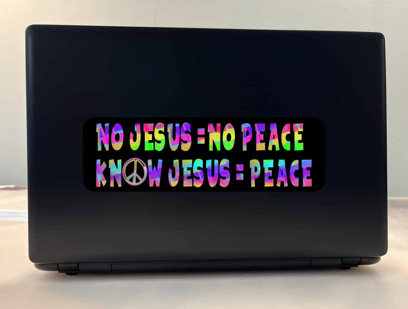 10in x 3in Colorful No Jesus No Peace Bumper Sticker