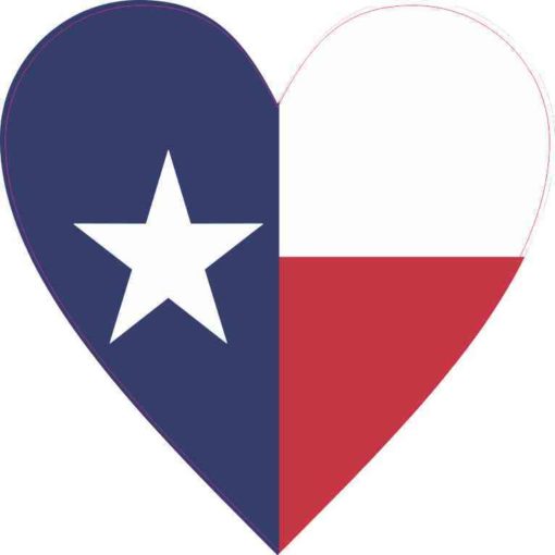 Texas Flag Heart Sticker