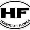 4in x 3in Oval HF Homestead Florida Sticker