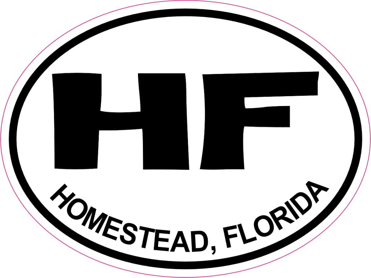 4in x 3in Oval HF Homestead Florida Sticker