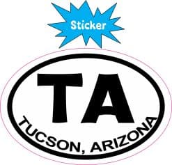Alternative view of 3in x 2in Oval TA Tucson Arizona Sticker