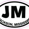 Oval JM Jackson Mississippi Sticker
