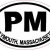 Oval PM Plymouth Massachusetts Sticker