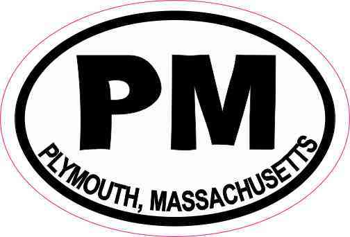 Oval PM Plymouth Massachusetts Sticker