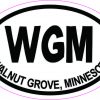 Oval WGM Walnut Grove Minnesota Sticker