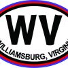 Blue and Red Oval WV Williamsburg Virginia Sticker