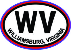 Blue and Red Oval WV Williamsburg Virginia Sticker