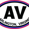 Red and Blue Oval AV Arlington Virginia Sticker
