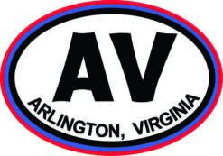 Red and Blue Oval AV Arlington Virginia Sticker